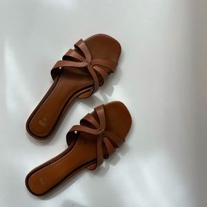 Zara leather slides